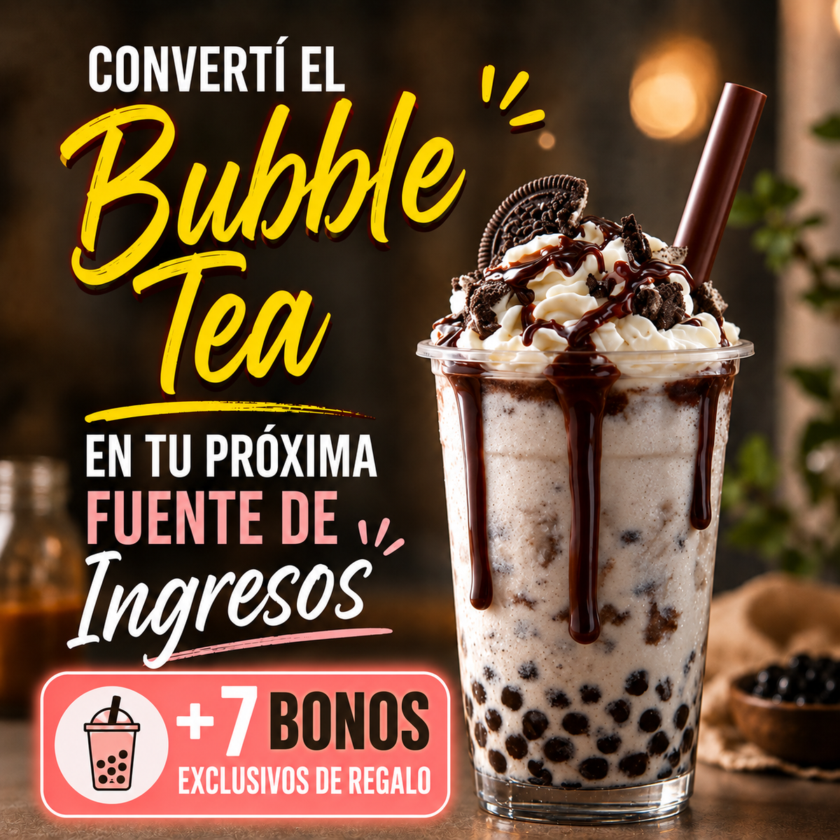 Bubble Tea Master: Aprendé +40 recetas, creá tu menú y empezá a vender + 7 Bonos exclusivos
